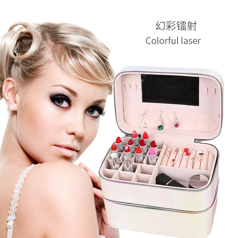 Nueva caja cosmética portátil multifuncional coreana caja de