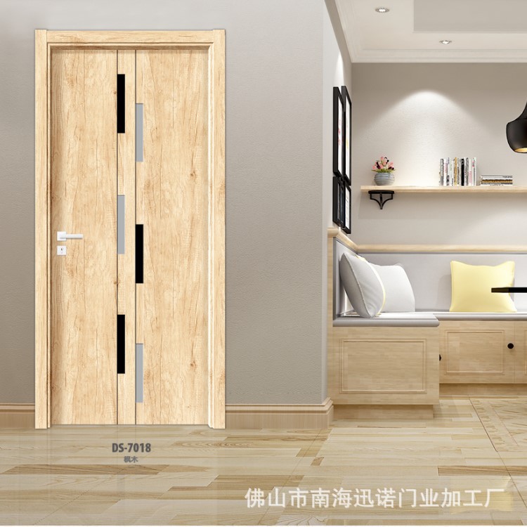 Suministro directo de fábrica nueva puerta de madera de aluminio puerta plana puerta corredera de cristal de carbono renovación de la casa antigua renovación puerta de madera puerta de entrada del dormitorio