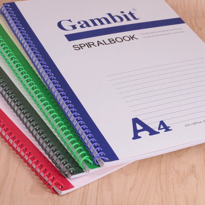 Coil spiral notebook, sizes A4 A5 A6 A7 B5, 40–100 pages, lined ruled, random cover color