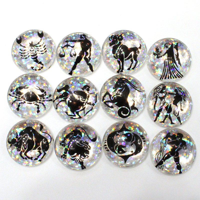 時間宝石光沢のあるガラスパッチリングフェイスイヤリングキーホルダー diy ジュエリーアクセサリー