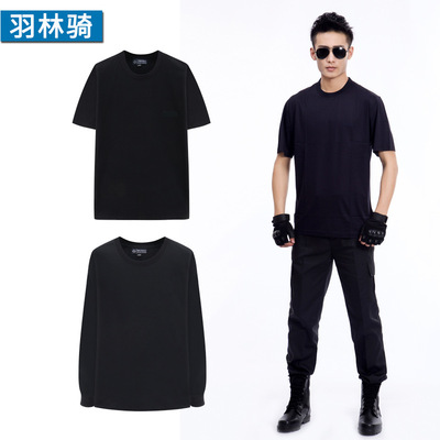 summer Security uniform Short sleeved T-shirt black Be on duty Short sleeved Fitness clothing T-shirt Residential quarters Property Security T-shirts shirt