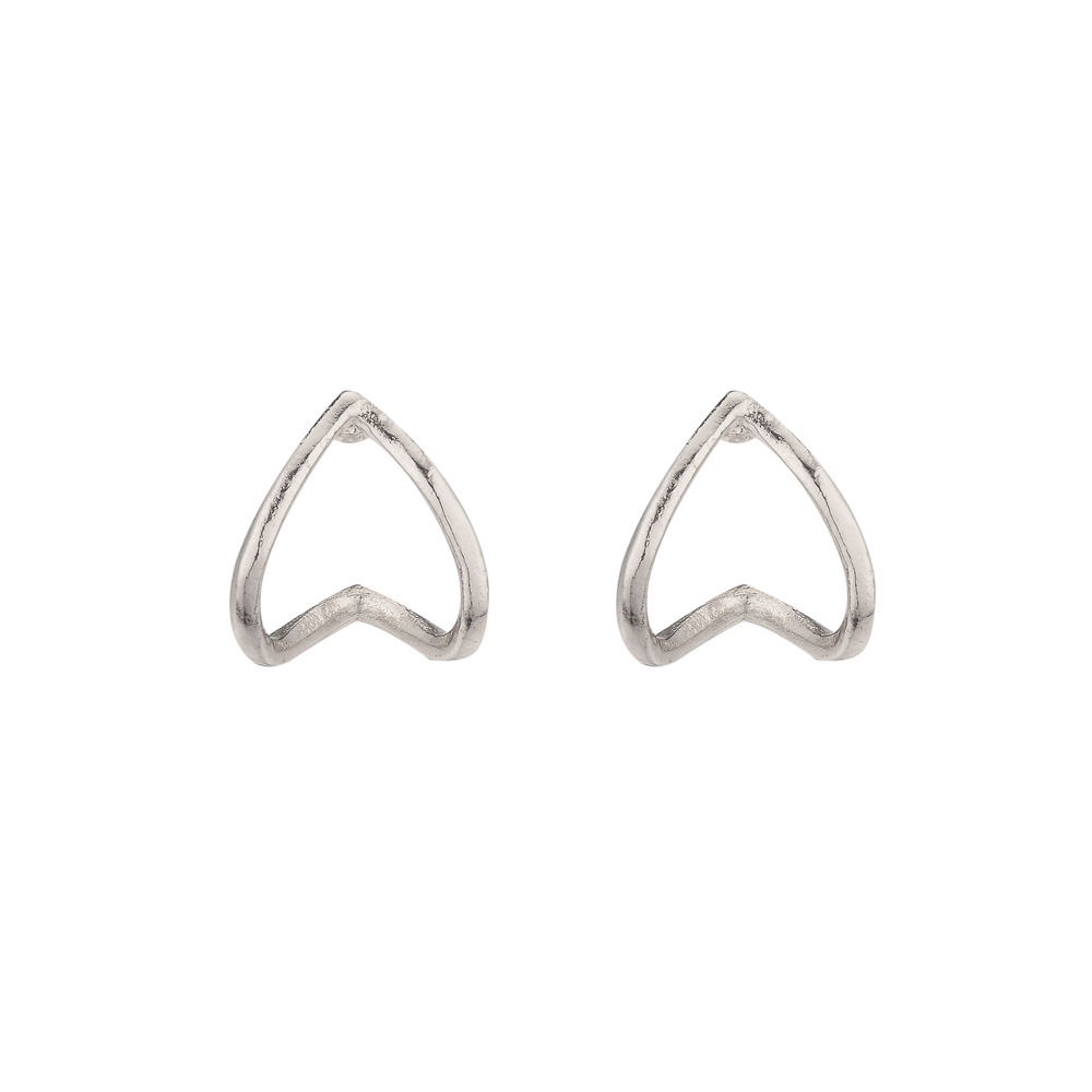 Boucles D&#39;oreilles Coeur Creux En Alliage display picture 3