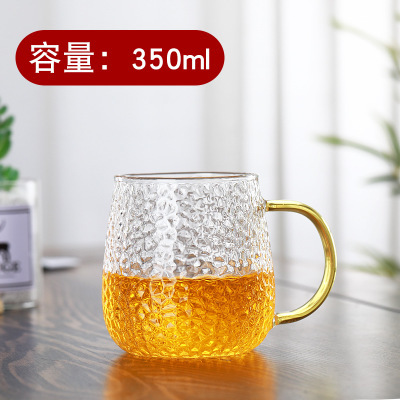 Taza de agua de vidrio de borosilicato lindo simple taza de setas mango de color con tapa de vidrio de oficina en casa taza de una sola capa