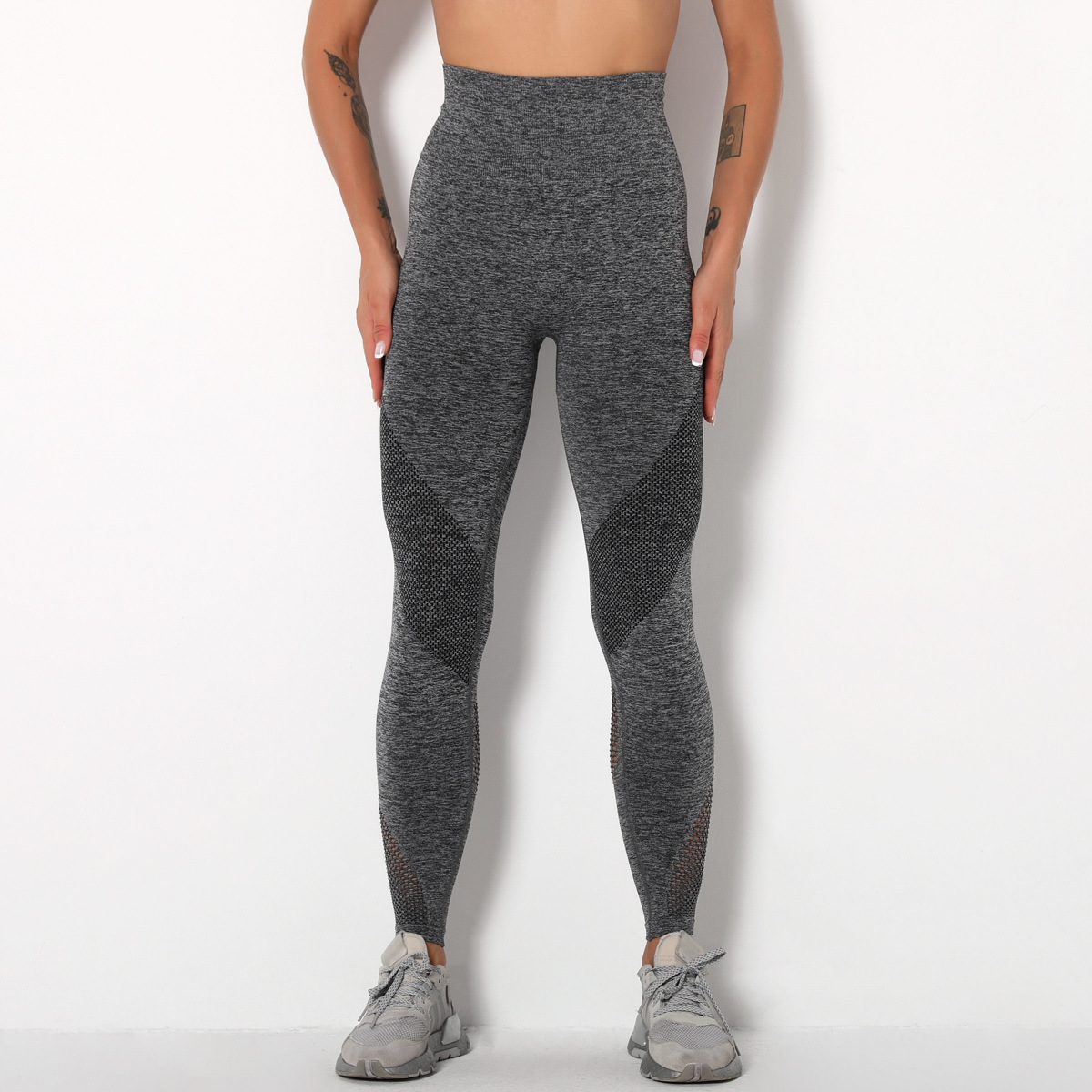 pantalones de yoga ajustados elásticos de cintura alta que levantan la cadera NSLX9055