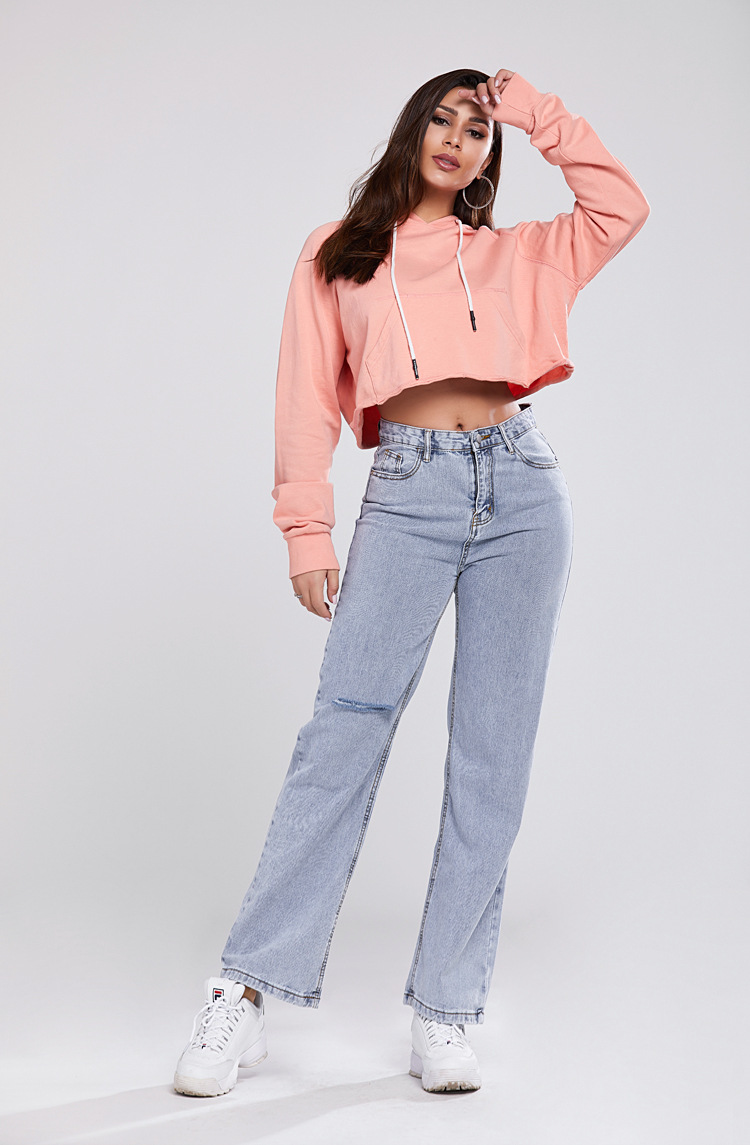 casual wide-leg denim pants NSSY17681