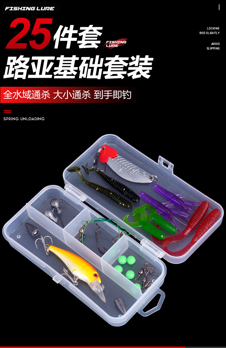 Soft Fishing Lures Kit for Bass, Baits Tackle Including Trout, Salmon, Spoon Lures, Soft Plastic Worms, CrankBait, Jigs, Fishing Lure Set with Free Tackle Box