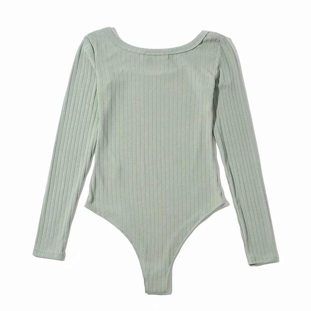 Round neck stretch bodysuit  NSHS31456