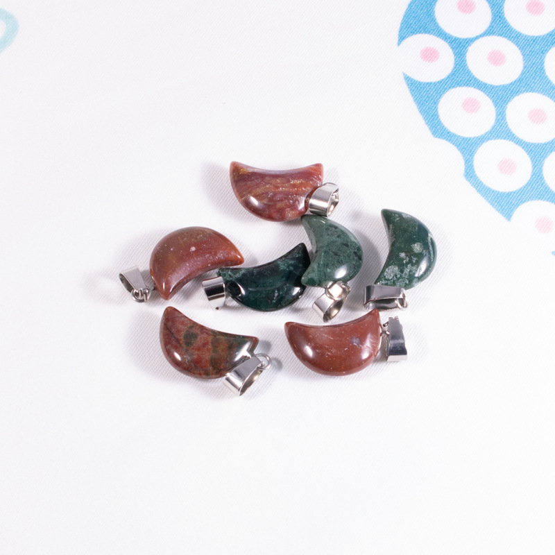 Fábrica al por mayor natural Rosa piedra Luna COLLAR COLGANTE DIY joyería haciendo pendientes accesorios de la joyería en stock