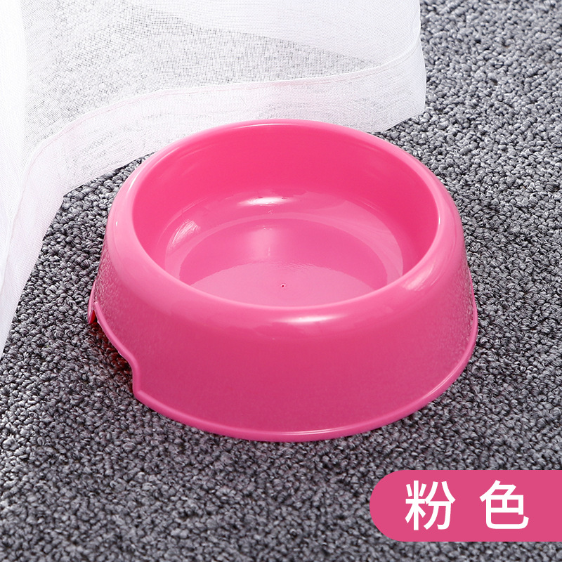 粉色质塑料宠物碗 糖果色宠物食具