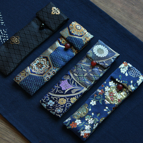 21 colors Chinese brocade forged jacquard cotton and linen incense tube incense burner bag gift storage bag incense accessories supplies packaging bag
