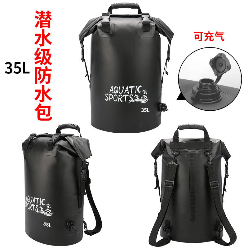 Fully Airtight Waterproof Bag Diving Grade Outdoor Waterproof Bucket Swimming Tracing Bag Backpack Snorkeling Seaside Floating Bag