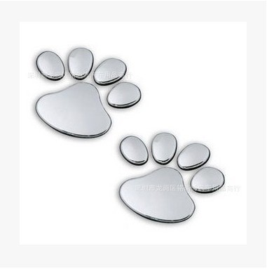Decoración del coche 3D personalizado de metal pegatinas de coche perro Pata de Gato pata de oso huellas de coche pegatinas pie de metal pegatinas