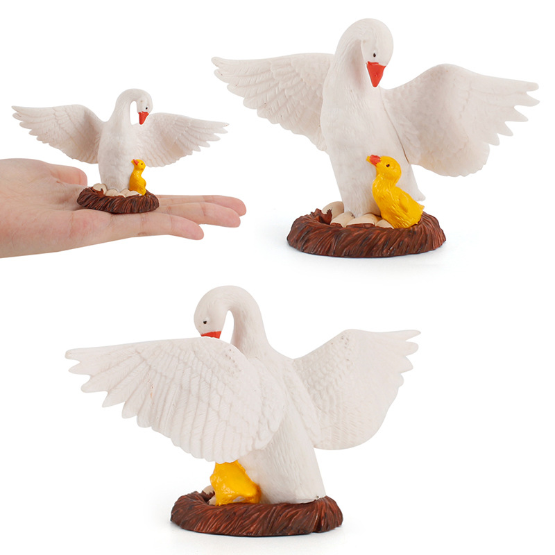 Exportación transfronteriza nuevos niños simulación granja aves modelo animal pollo pato ganso arena bandeja combinación 11 piezas conjunto adornos