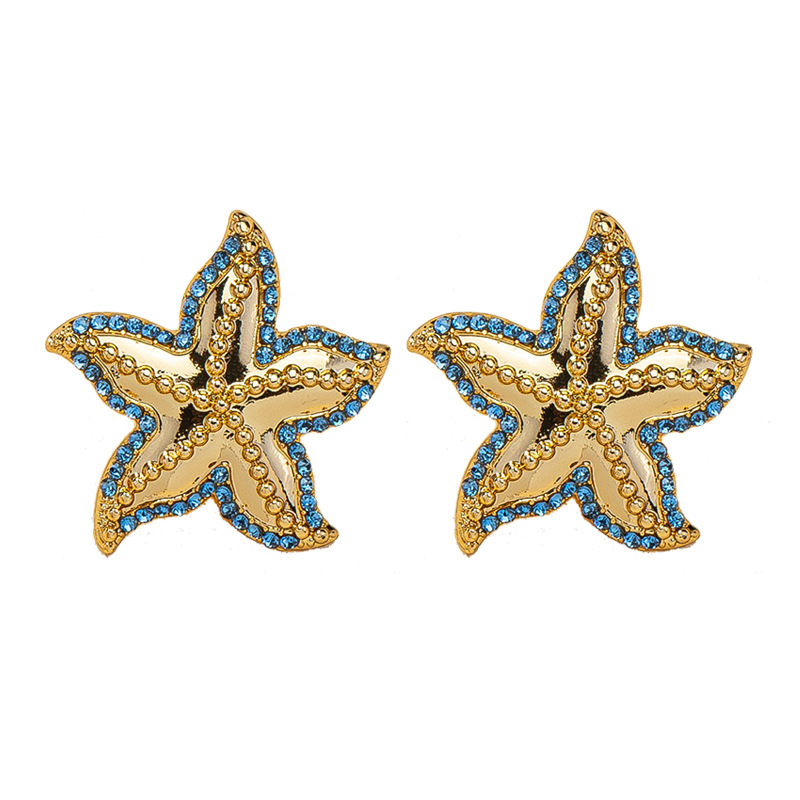moda 1 par de pendientes de estrellas de mar de diamantes venta al por mayor de venta calientepicture8