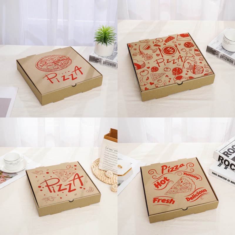 现货披萨盒子7 8 9 10 12寸牛皮纸加厚瓦楞匹萨比萨pizza包装纸盒-阿里巴巴