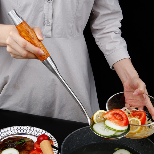 Rosewood kitchen utensils stainless steel spatula set full set of household shovel cooking spoon soup spoon colander kitchen tools