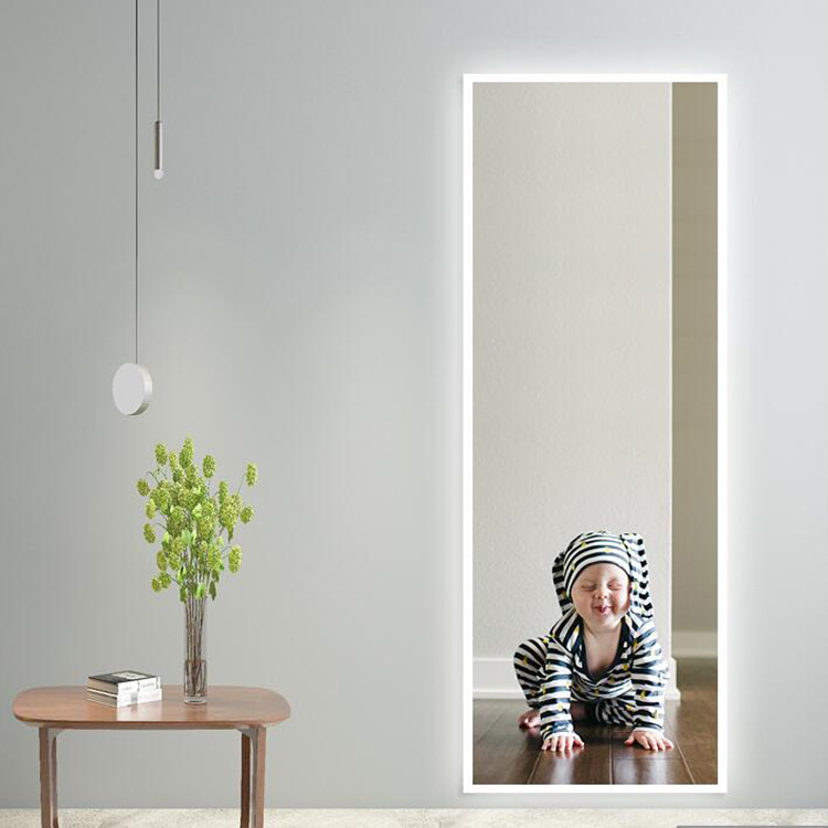 发光直角穿衣镜智能镜家用壁挂式全身镜落地镜挂墙LED触摸镜悬挂|ms