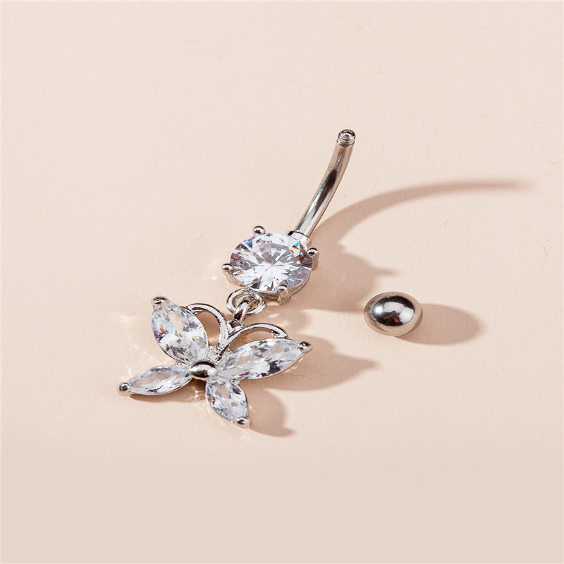 Piercing transfrontaliero europeo e americano con ciondolo a forma di farfalla con occhio di cavallo e zircone AAA, anello per ombelico_voghion.com