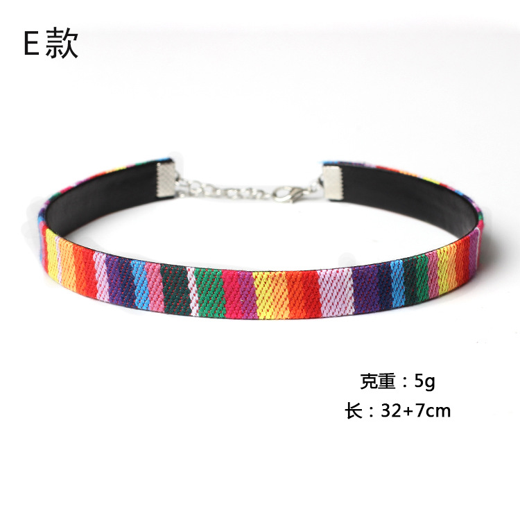 5g Weight Choker Classification Wedding, Travel Occasion Women'S Gender Ethnic Style Style Blue, Black Color Fashion Handmade Color Embroidery Short Necklace Wholesale 无