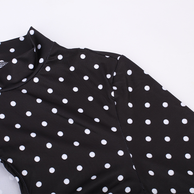 polka dot sexy long-sleeved short tops NSMEI50859