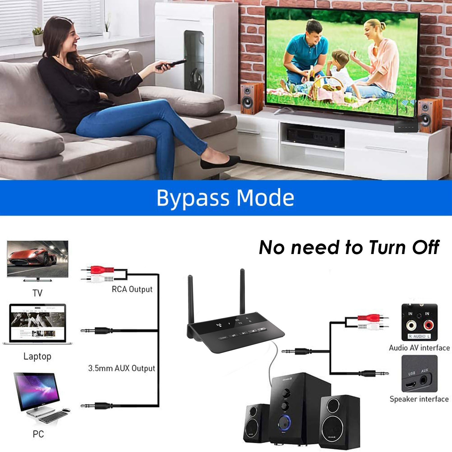 Bluetooth 5.0 Transmitter Receiver For Tv And Pc Audio Adapter_voghion.com