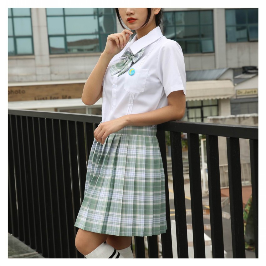 定做JK衬衫日系学院风夏季女尖领短袖工作制服学生校服班服白衬衣