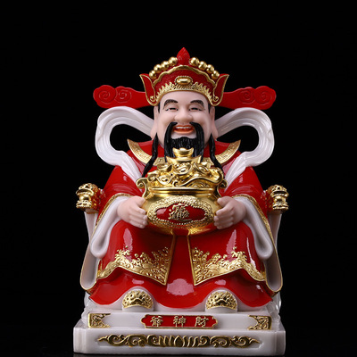 厂家直供汉白玉财神佛像批发 家居摆件财神 文财神 店铺开业财神