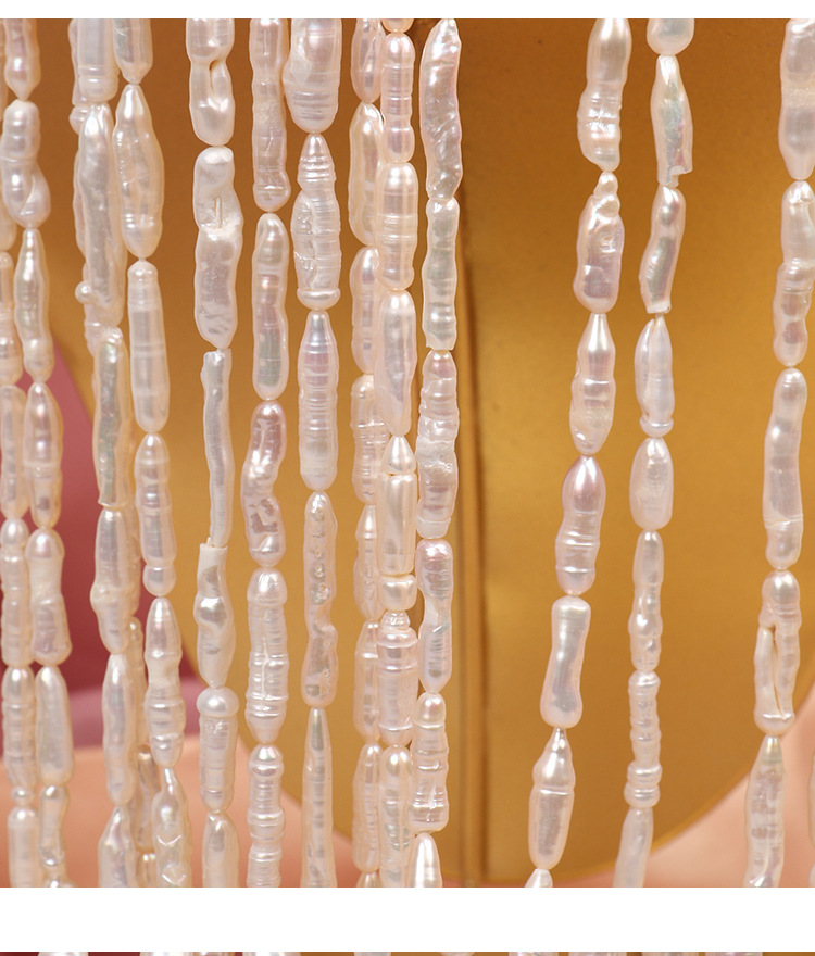 19g Weight Necklace Classification 1 Piece Quantity Daily Occasion Natural Freshwater Pearl Material Geometric Pattern Beaded Design Fashion Style Fashion Geometric Natural Freshwater Pearl Beaded Necklace 1 Piece 3