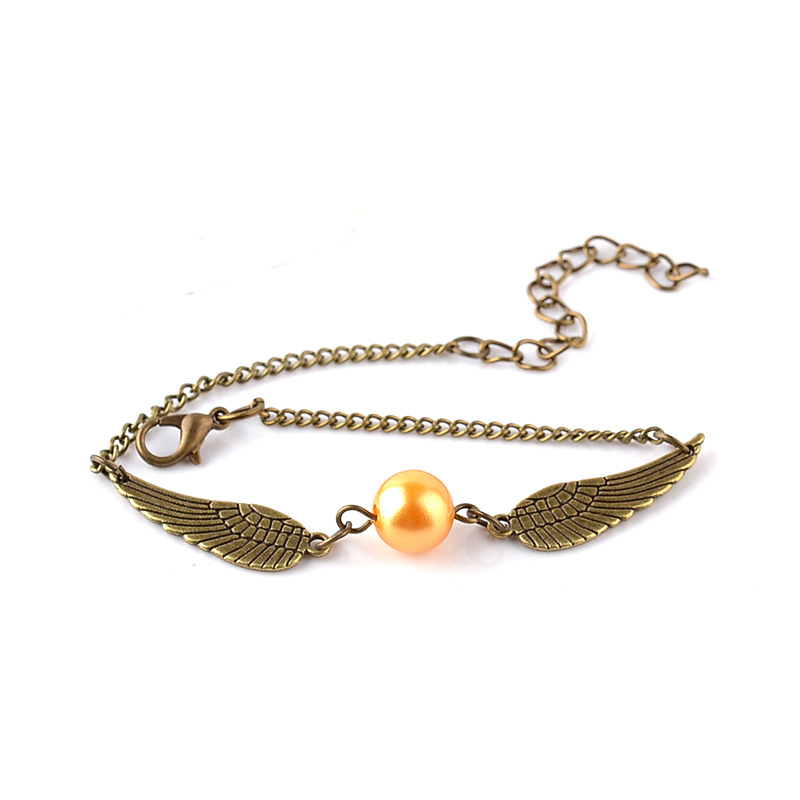 New Fahsion Personality Round Bead Wings Pendant Bracelet Golden  Creative Gift Wild Bracelet Nihaojewelry Wholesale display picture 5