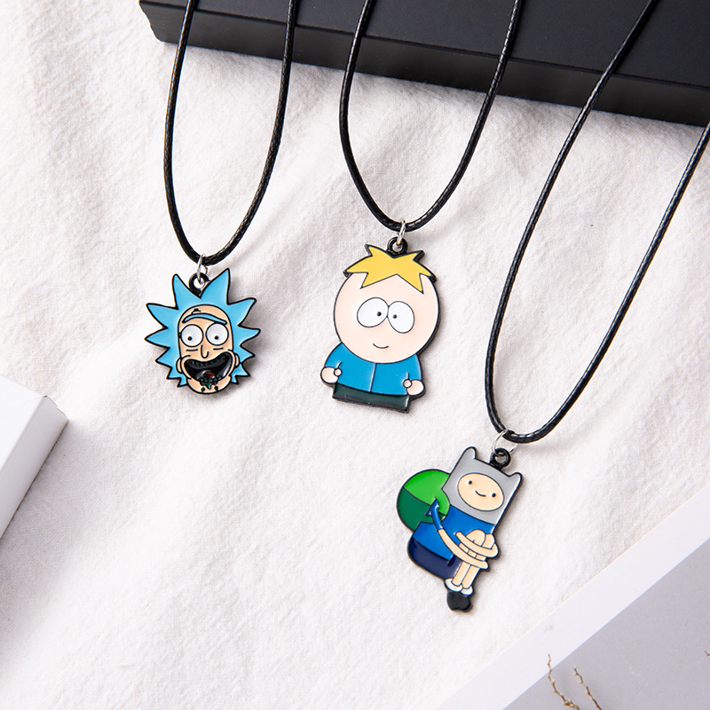 European and American cartoon unisex necklace black rope vintage temperament necklace popular personality all-match clavicle chain