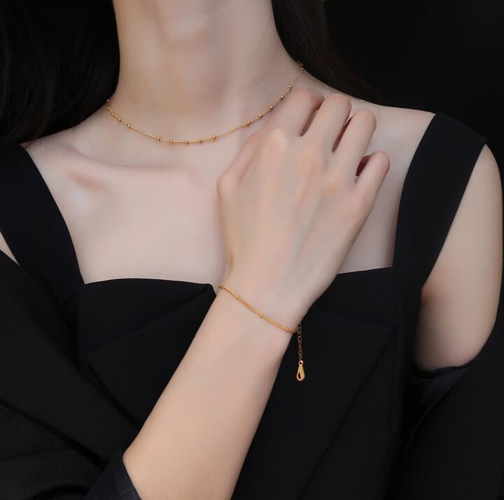 Nihaojewelry Simple Perle Bracelet En Acier Titane Bijoux En Gros display picture 5