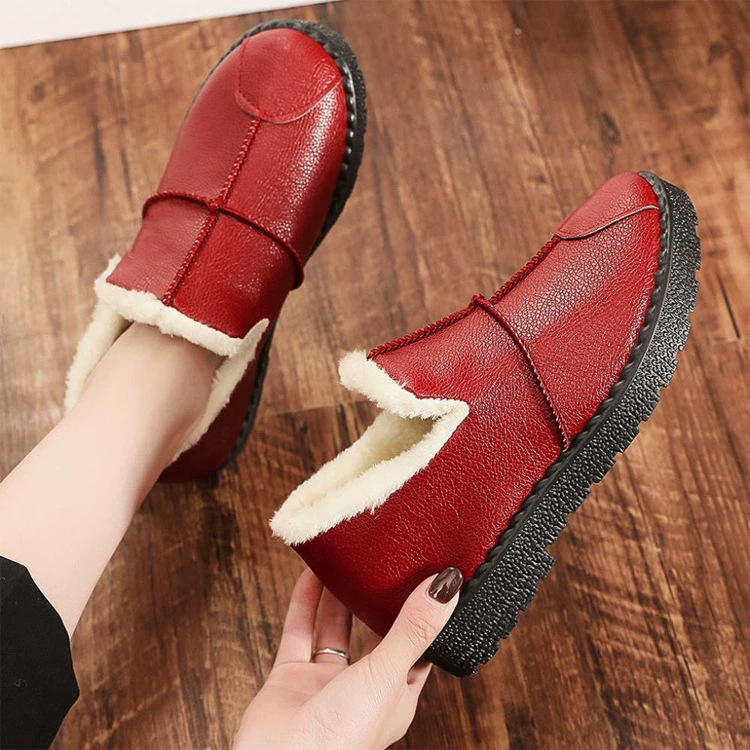 Warm footwear, keep warm boots for mother for leisure, Korean style
