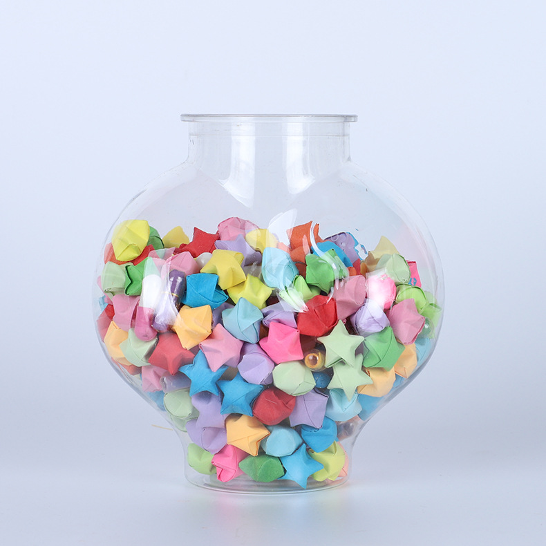 Fábrica al por mayor transparente de plástico para mascotas creativo DIY deseando botella de caramelo hecha a mano Arco Iris nebulosa estrella suerte botella vacía