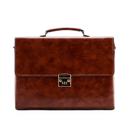Cross-border men's business handbag password lock briefcase briefcase retro office computer bag shoulder crossbody men's bag