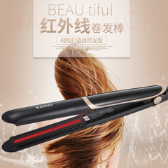 Factory direct sales Kemei KM-2219 infrared splint ion hair straightener DIY curly hair straightener hot sale