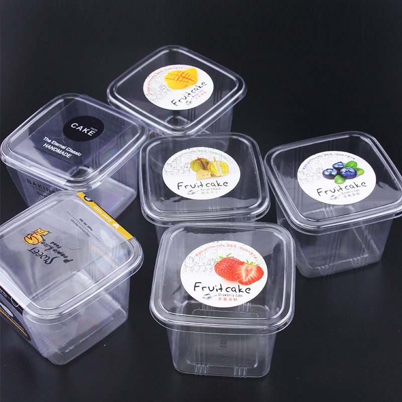 千层奶油水果蛋糕盒配内托配勺子不干胶乳酪盒蛋糕慕斯吸塑包装盒