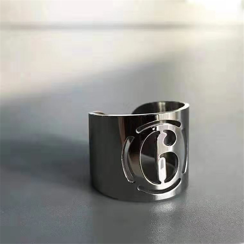 Simple Hip Hop Alloy Digital Ring Adjustable Open Glossy Ring display picture 6
