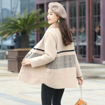 2019 new pattern mink coat Sheep velvet Lapel Sable have cash less than that is registered in the accounts Autumn and winter Easy thickening sweater Cardigan