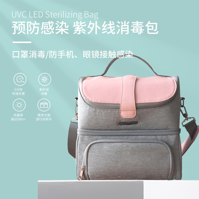 跨境led深紫外线消毒袋家用衣物旅行母婴杀毒收纳包UVC旅行消毒包|ms