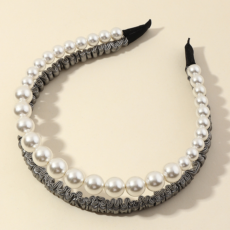 Fashion Crystal Double-layer Claw Chain Pearl Headband display picture 9