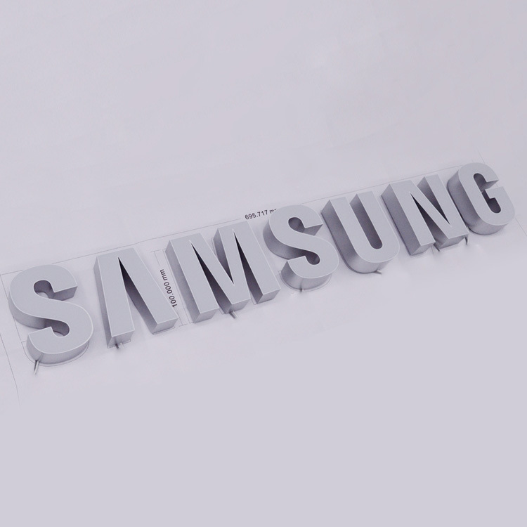 New version of SAMSUNG illuminated lettering mold injection molding ABS signage storefront LED signboard acrylic lintel