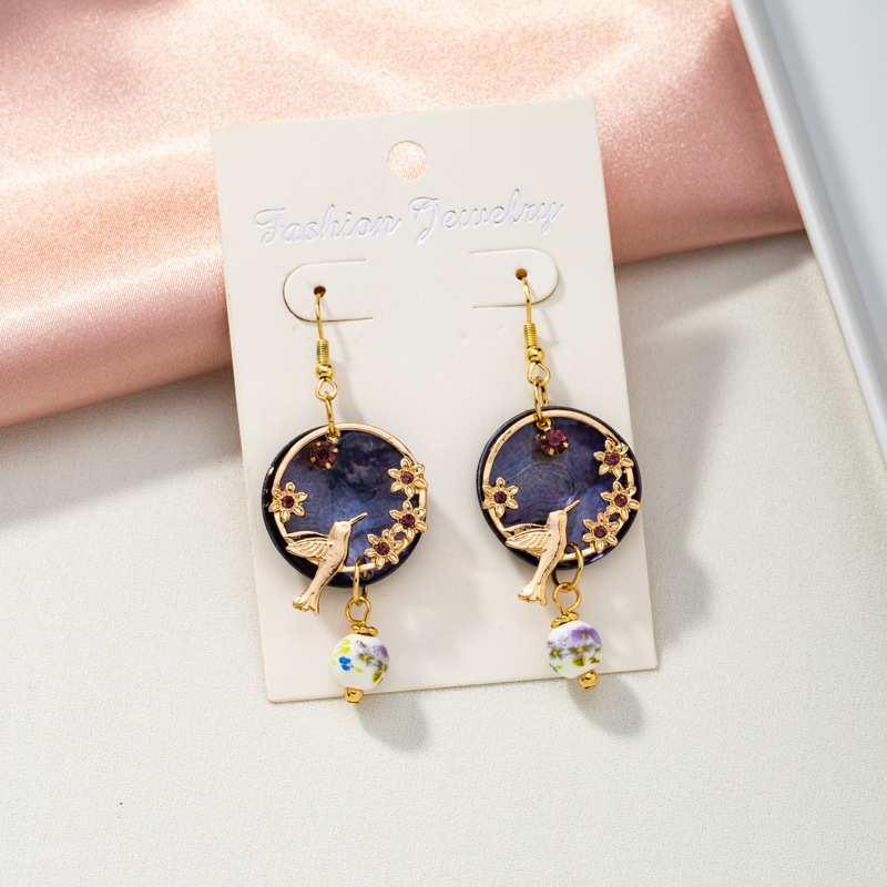 New   Retro Fashion Wings Bird Earrings display picture 4