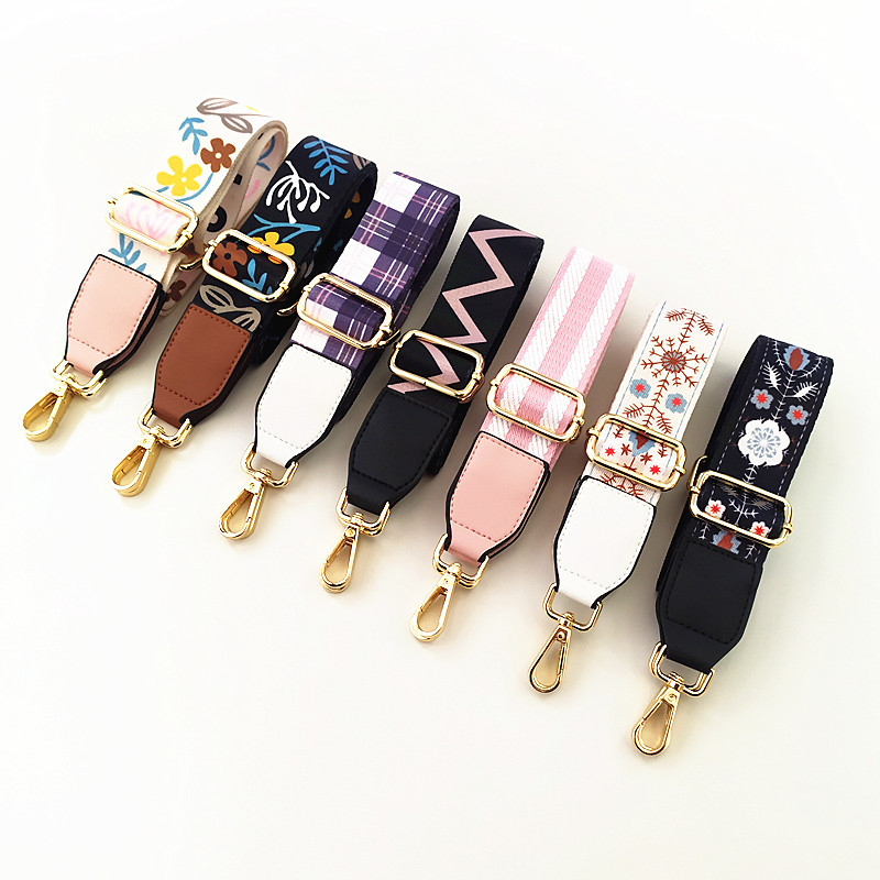 82g Weight Multicolor, White, Blue, Black Color Ethnic Style Color Shoulder Strap Wide Shoulder Strap Adjustable Bag Strap 无