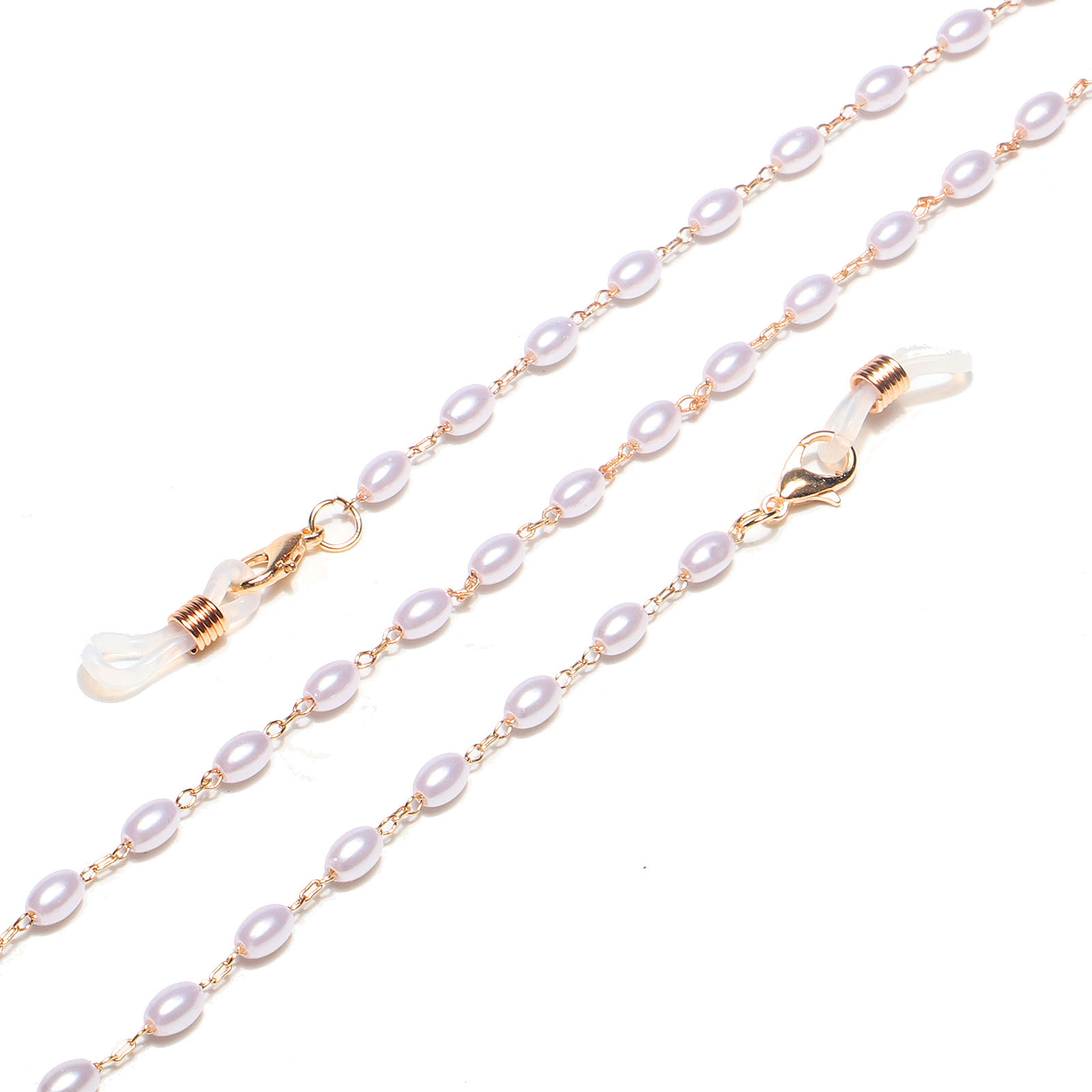 Rice-shaped Pearl Gold Glasses Chain display picture 3