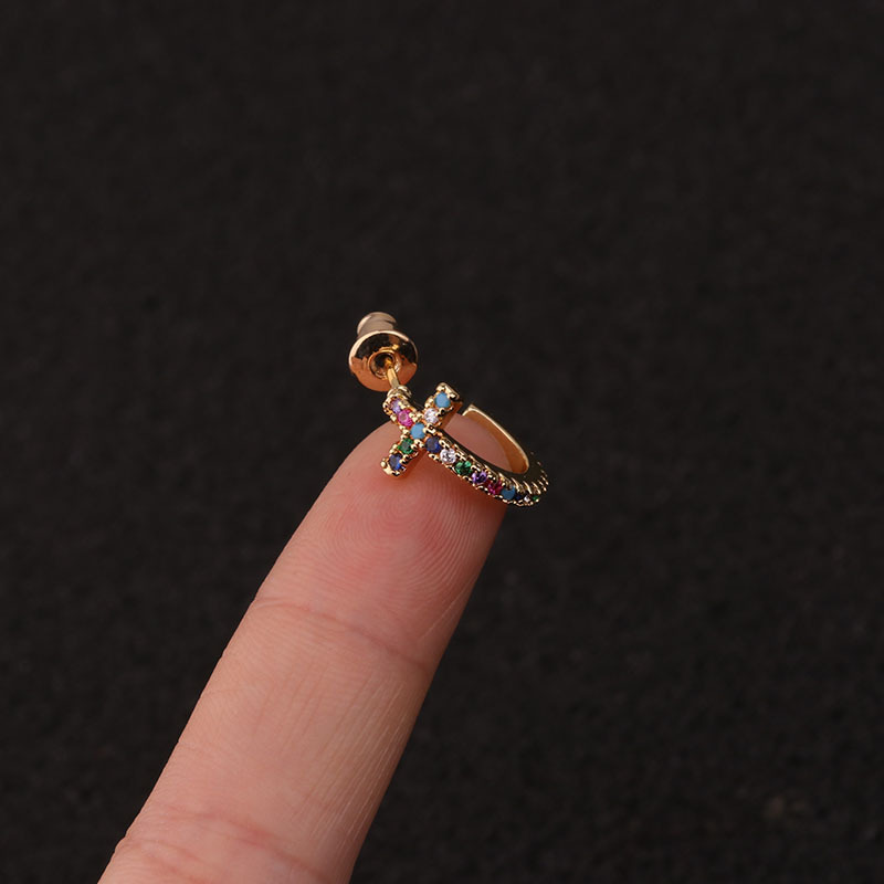 4g Weight Earrings Classification Housewarming, Anniversary, Business, Wedding, Travel, Birthday, Festival Occasion Copper Material Star Pattern Women'S Gender Inlaid Zircon Design Ethnic Style Style Personality Five-pointed Star Earrings Color Zircon Earrings 7
