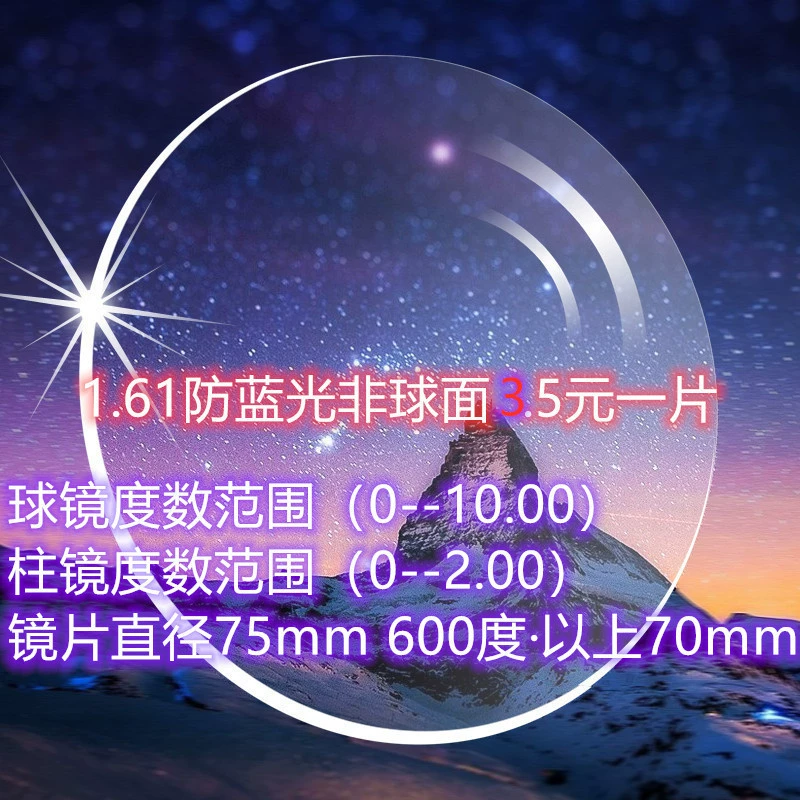 1,61 линза с защитой от синего света асферическая зеленая пленка линза из смолы для близорукости анти-синий свет диаметр 75 мм