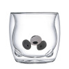 Double -layer glass cup Creative cartoon bear cup net red cat claw shape milk cup home coffee cup fruit juice cup