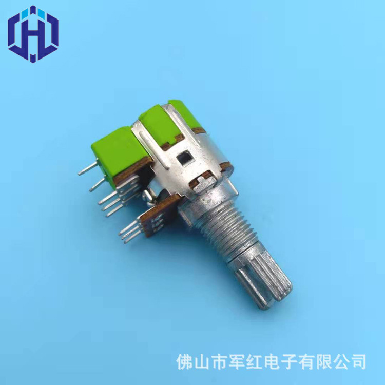 12mm双联带开关电位器 小148碳膜旋转八脚电位器b10kb50k音频电子