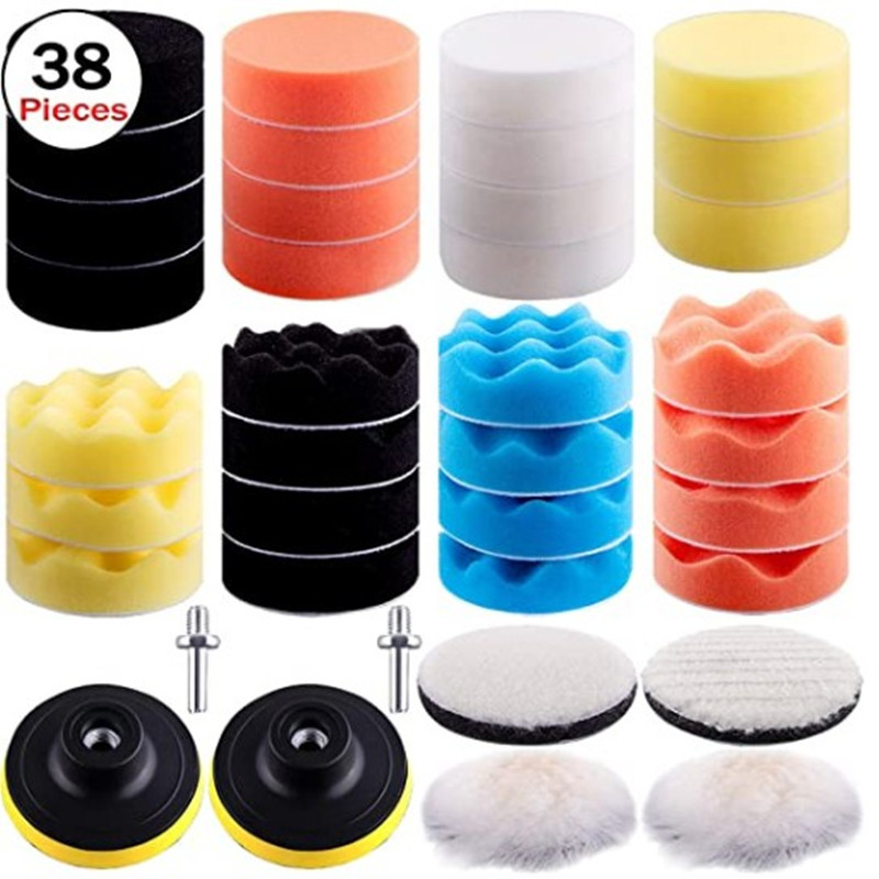 Especial transfronterizo para 3-7-pulgadas 39 piezas esponja pulido traje coche belleza esponja placa combinación pulido rueda esponja
