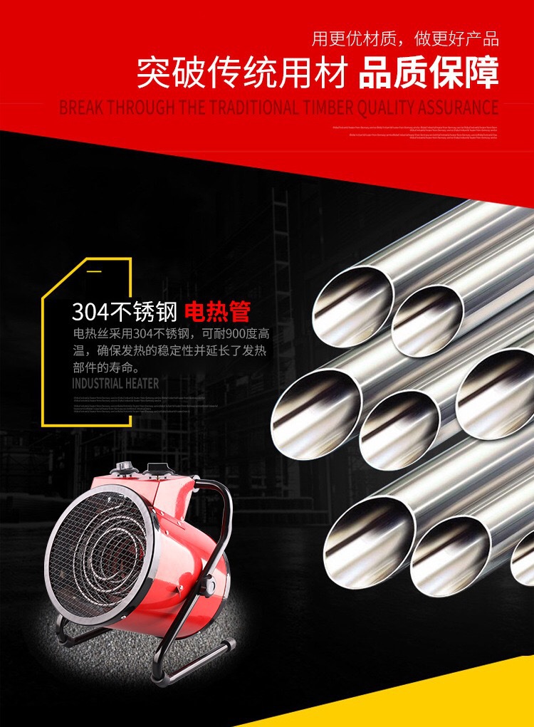 3KW220V工业暖风机取暖器大功率取暖器养殖保温烘干保暖育雏小钢炮热风机详情图1